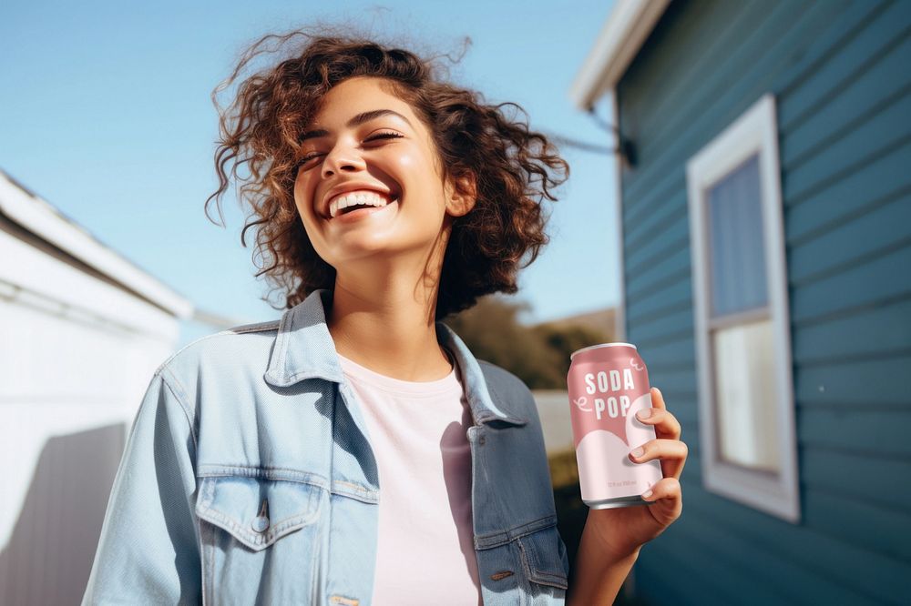 Soda can  editable mockup, realistic product packaging 