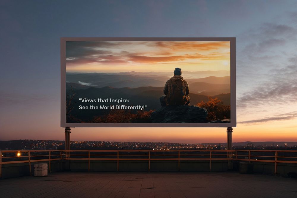 Advertising billboard sign  editable mockup 