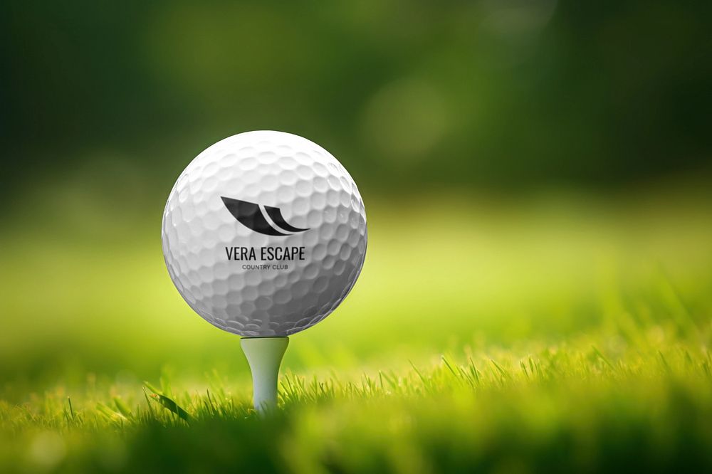 Editable golf ball mockup sports design