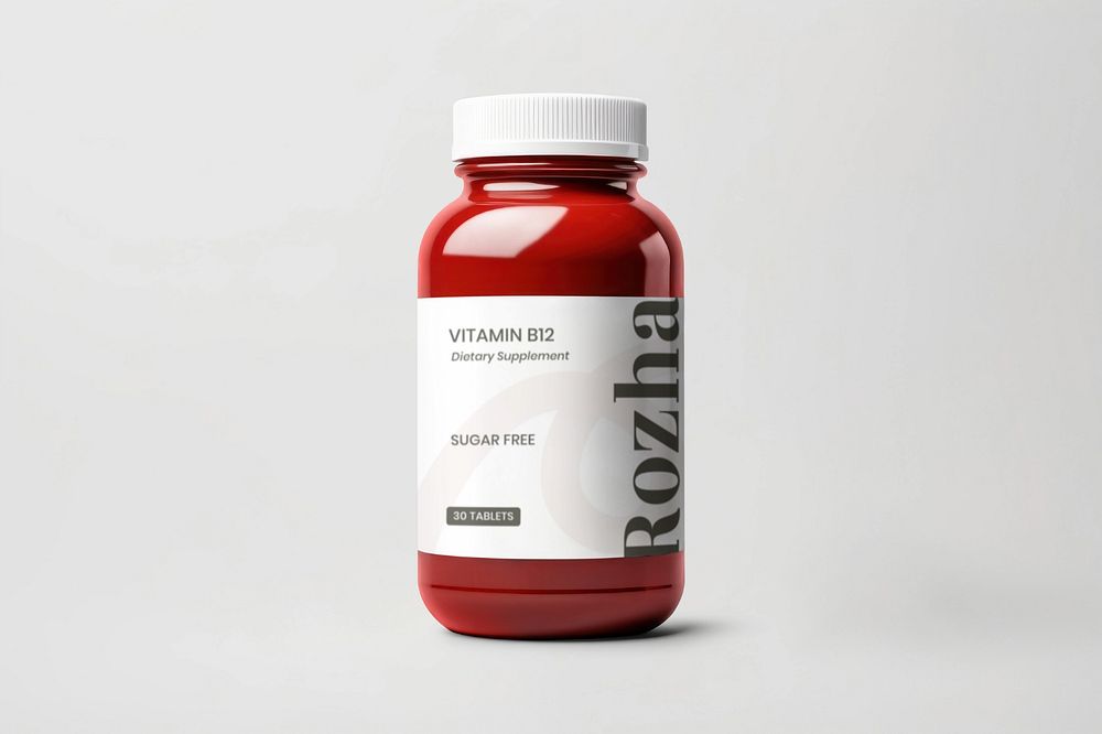 Editable medicine bottle packaging mockup design