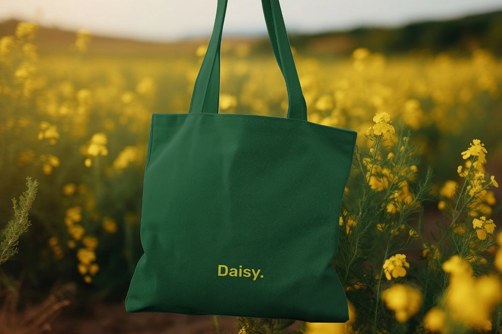 Editable tote bag mockup design