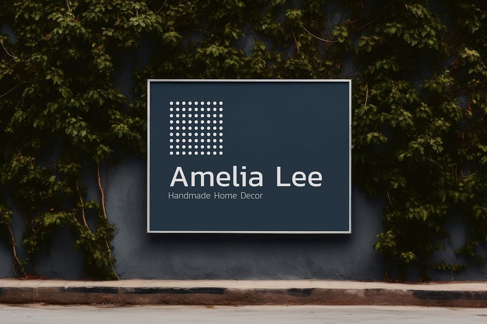 Editable garden wall mockup billboard sign design