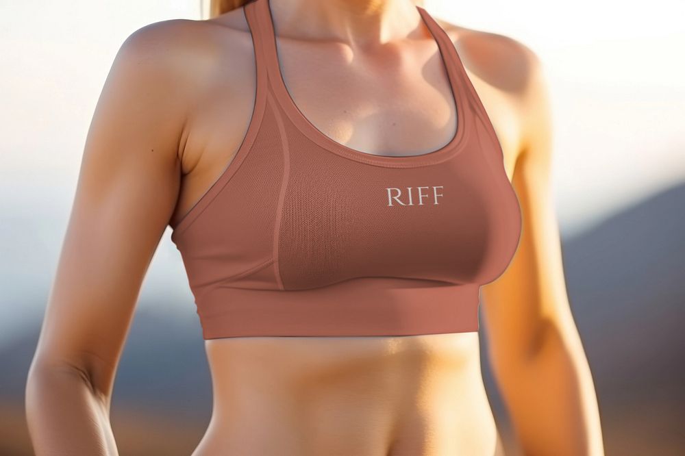 Editable sports bra mockup activewear design