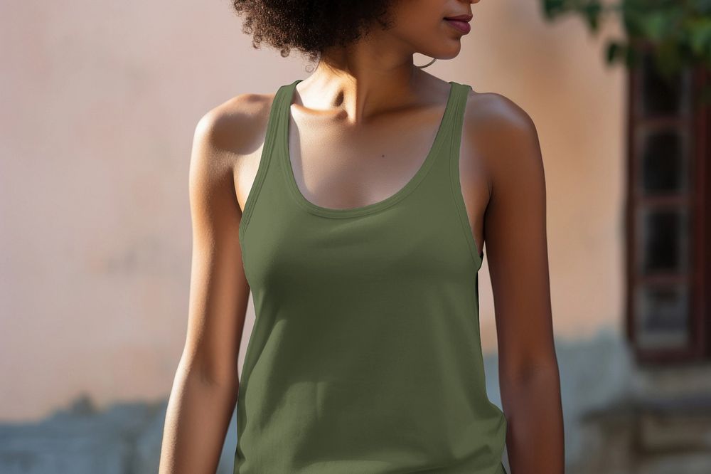 Editable tank top mockup, women's fashion design