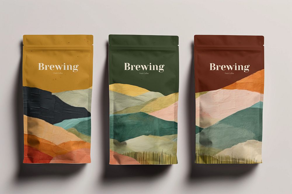 Editable resealable bag packaging mockup design