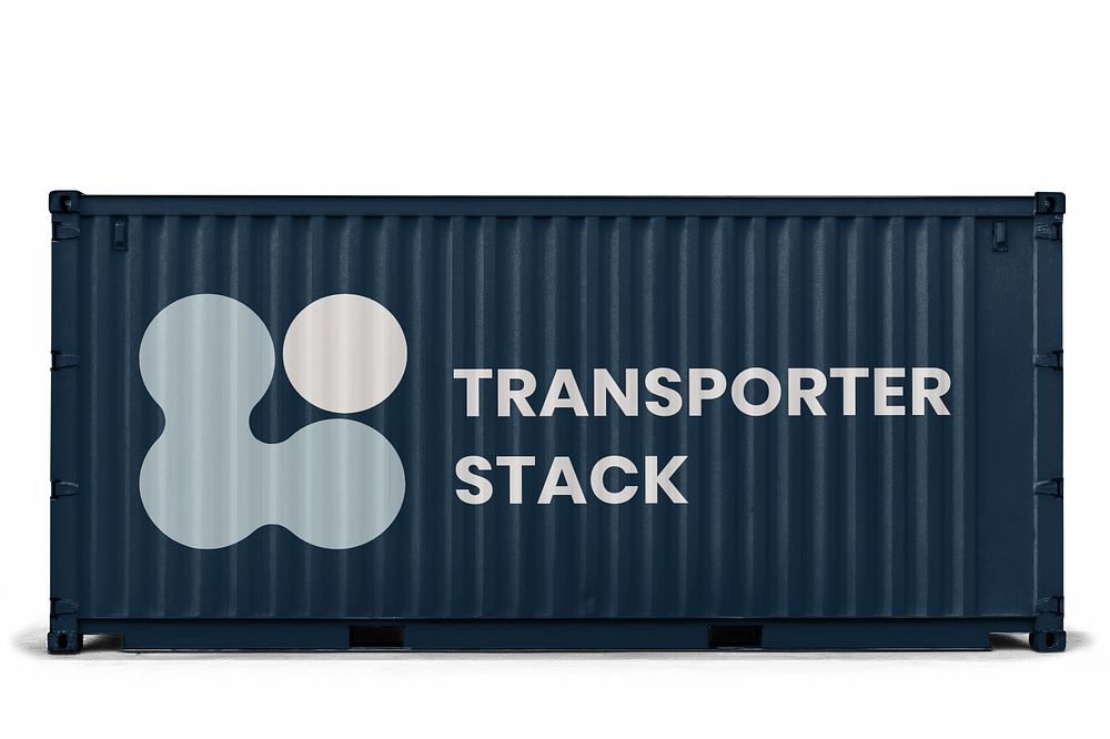 Editable shipping container mockup logistics design