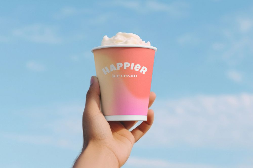 Editable paper cup packaging mockup design