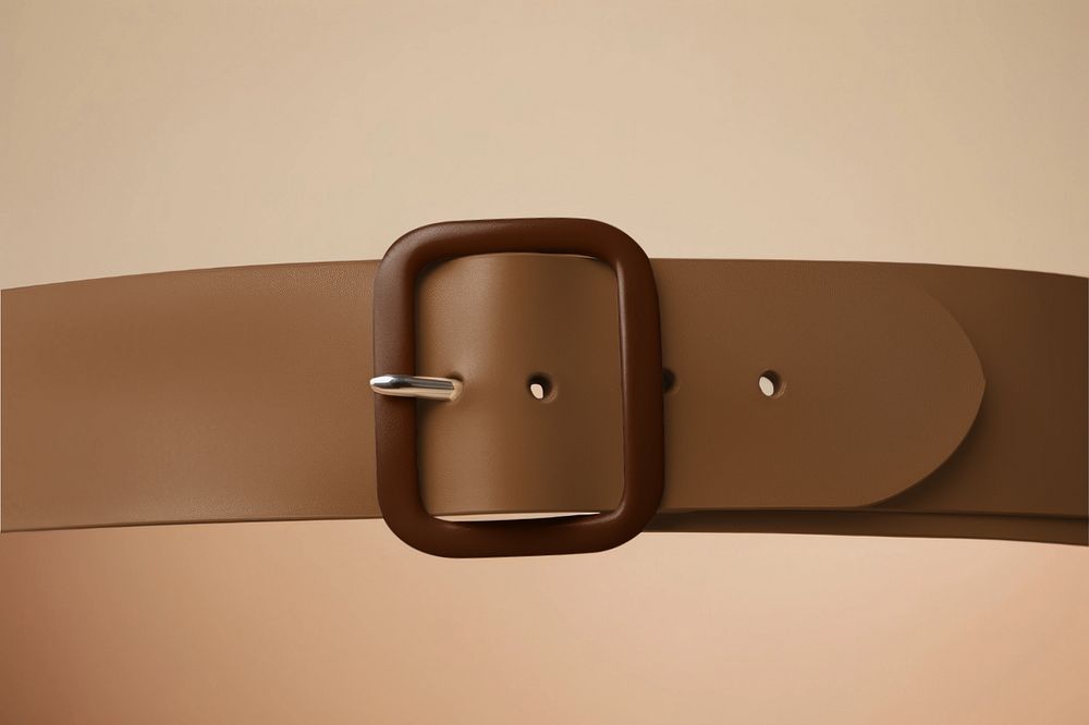 Editable leather belt mockup fashion design