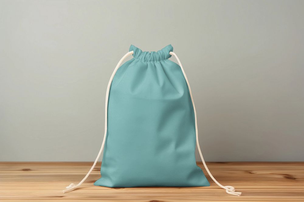 Editable pull string bag mockup design