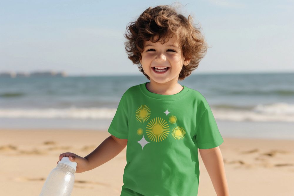 Editable children's t-shirt mockup fashion design