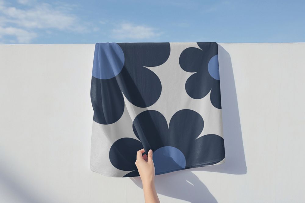 Editable graphic blankets mockup fabric design