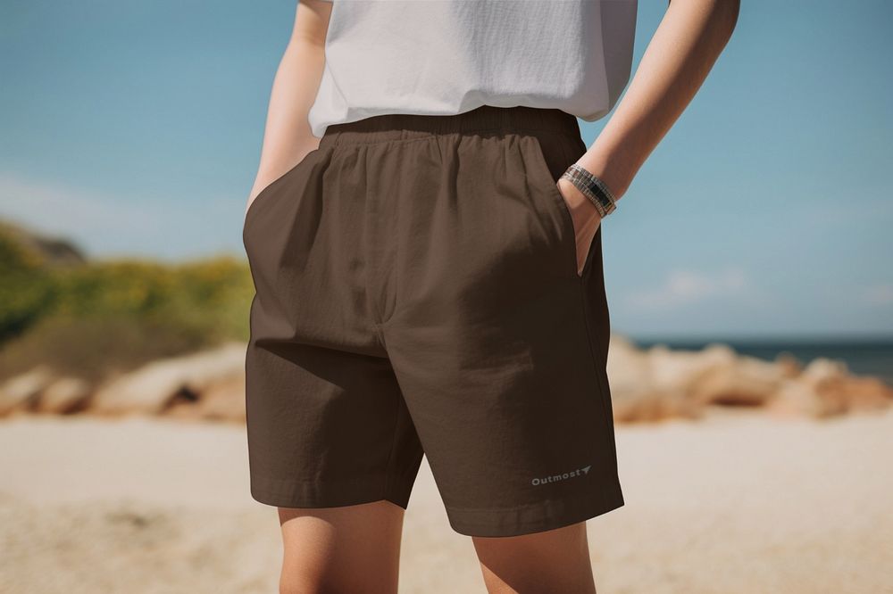 Editable outdoor shorts mockup fashion design