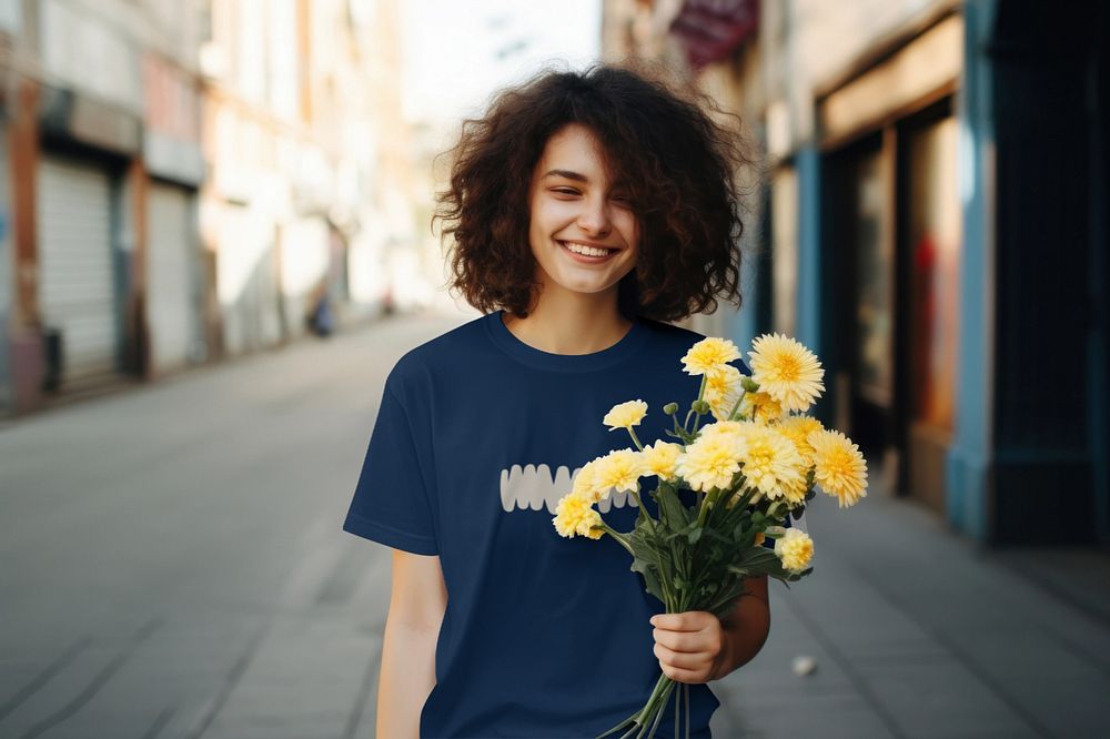 Editable women's t-shirt mockup fashion design