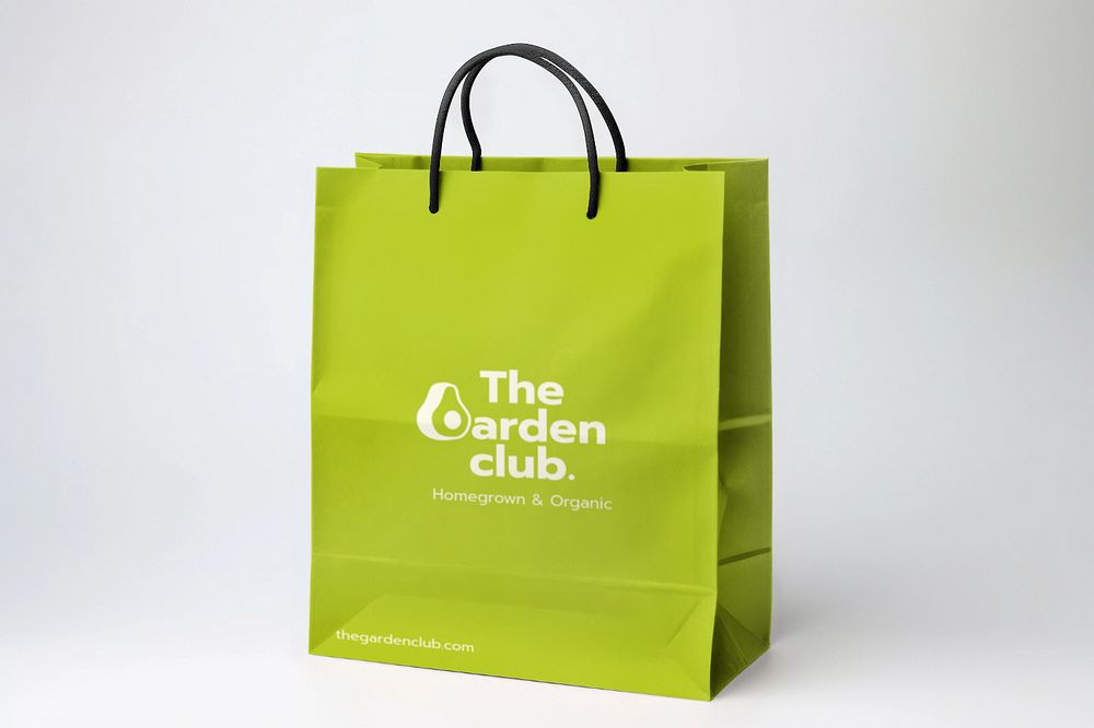 Editable paper shopping bag mockup design