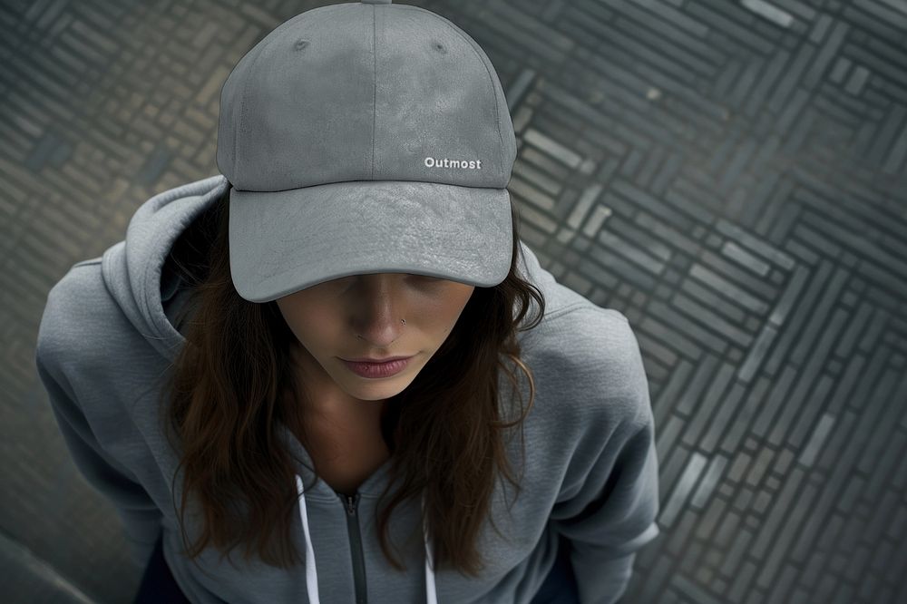 Editable women's cap mockup clothing fashion   design