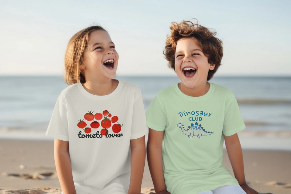 Editable children's t-shirt mockup fashion design