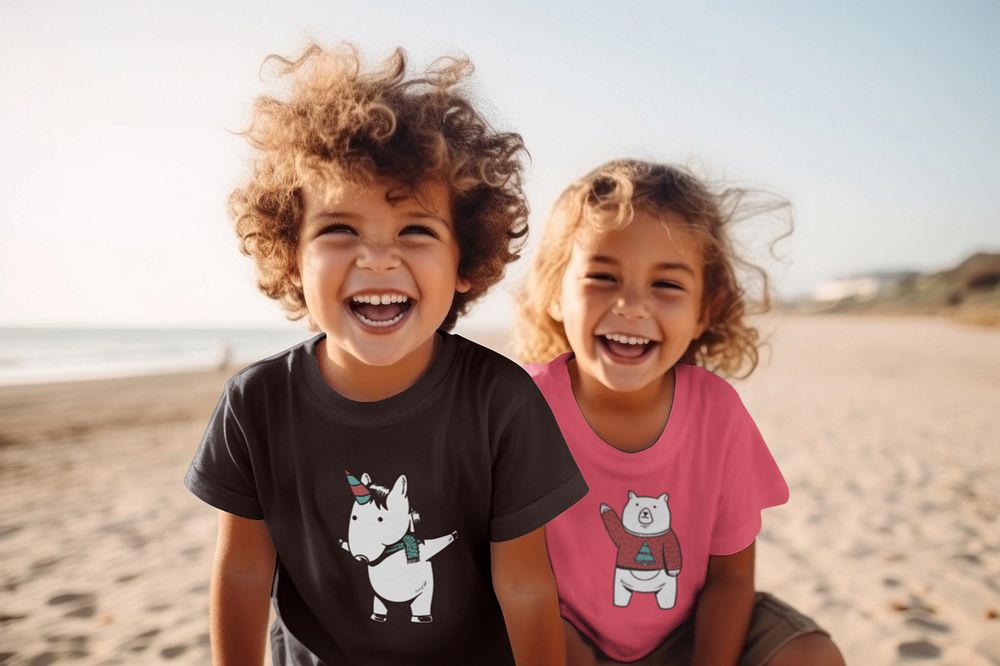 Editable children's t-shirt mockup fashion   design