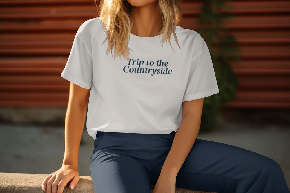 Editable women's t-shirt mockup fashion design