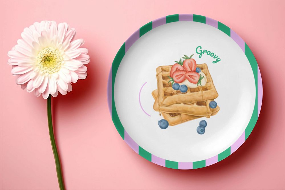 Simple plate  editable mockup 