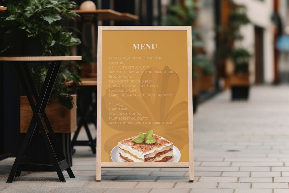 A-frame sign  editable mockup, cafe & restaurant 