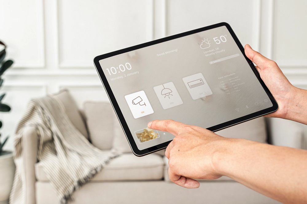 Tablet screen editable mockup, realistic digital device