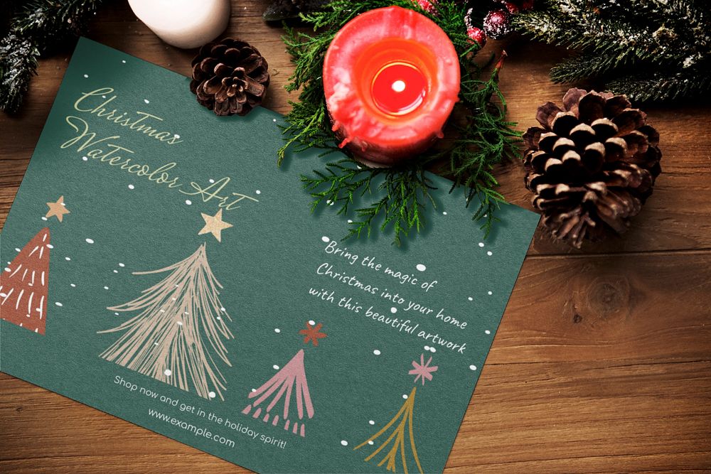 Christmas greeting card editable mockup