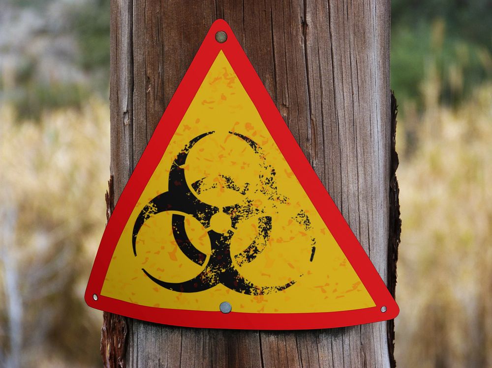Triangle sign mockup, editable design