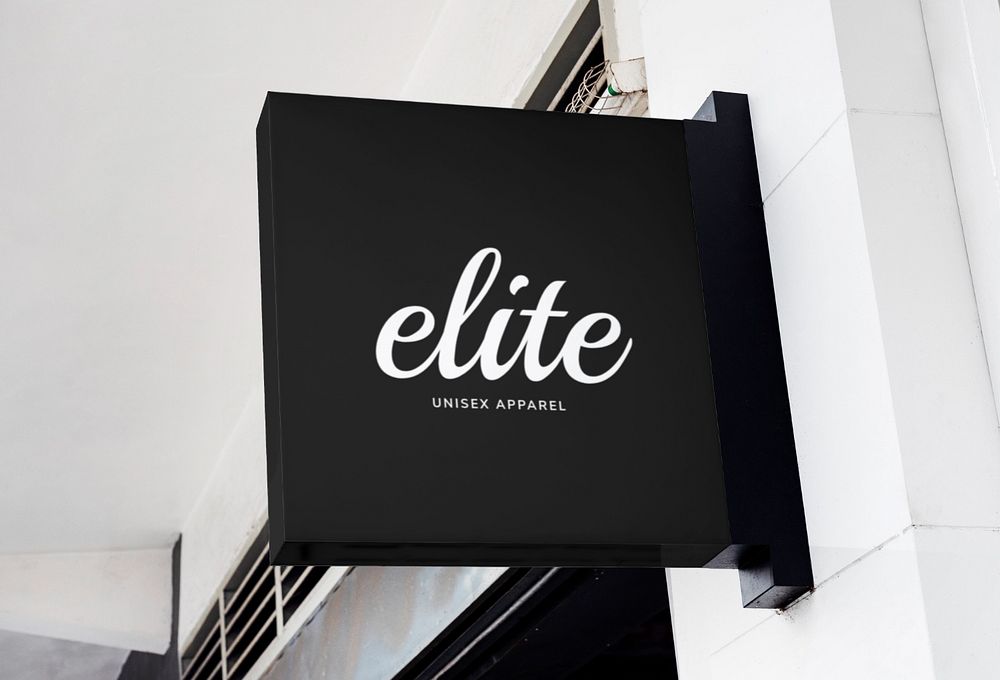 Editable black wall sign, small business branding design