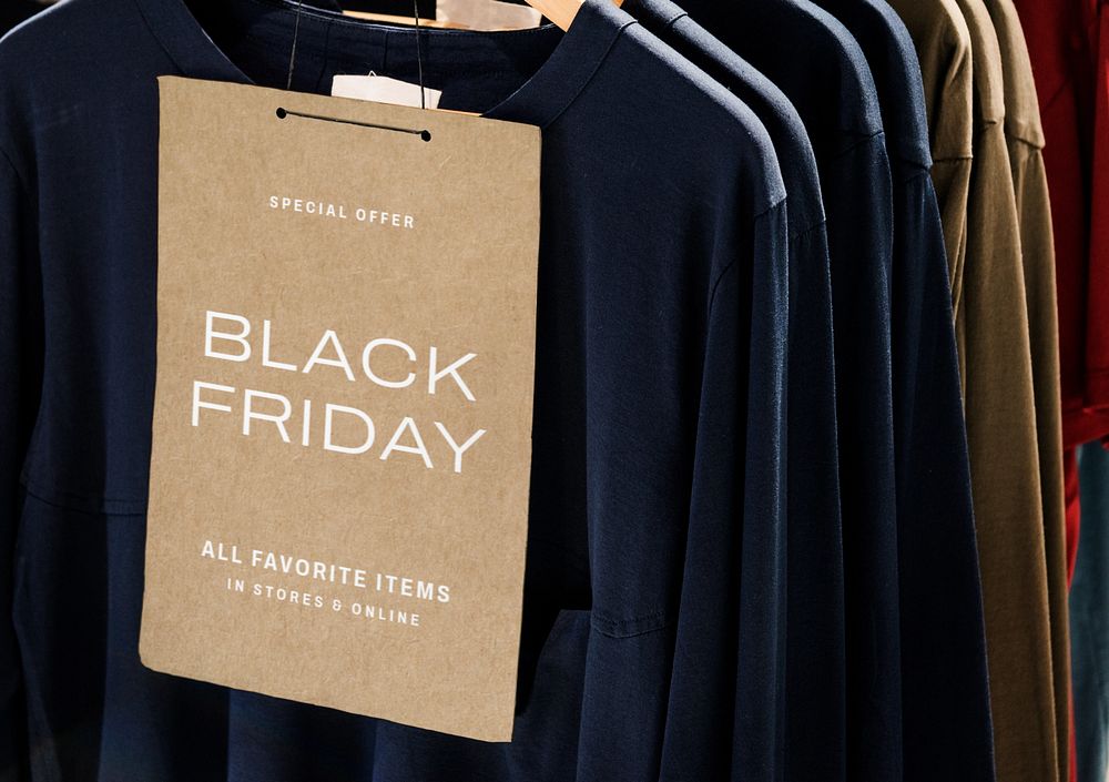 Editable paper sign mockup, clothes shop promotion design