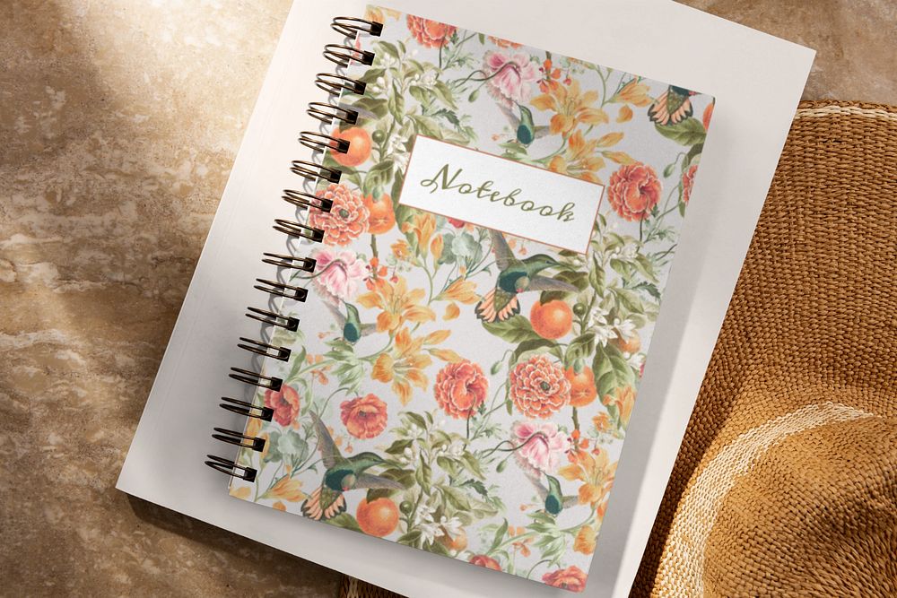 Notebook mockup, editable stationery design