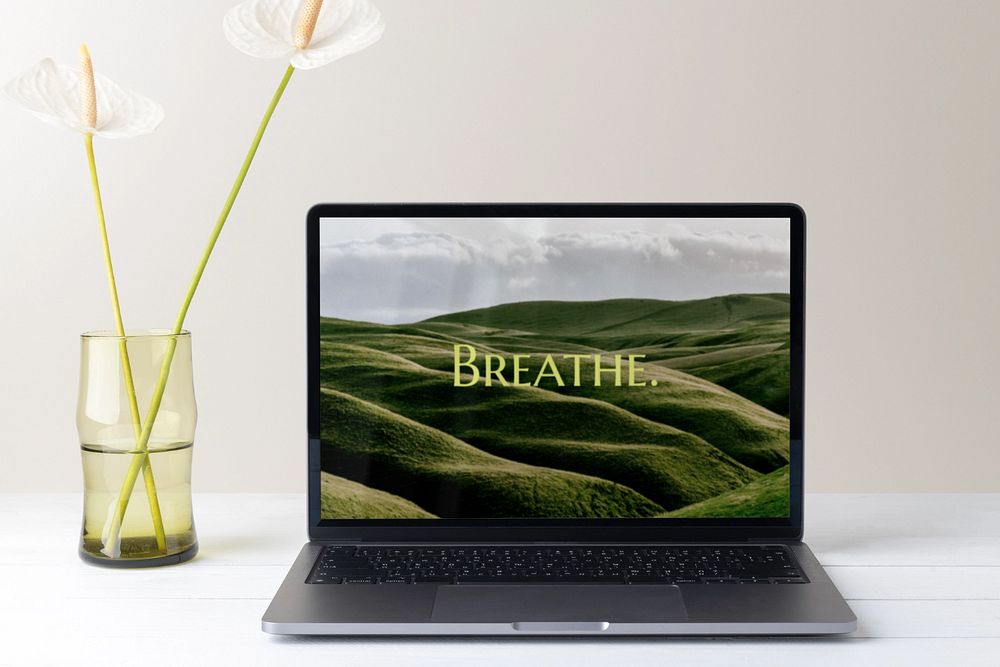 Laptop screen mockup, editable digital device