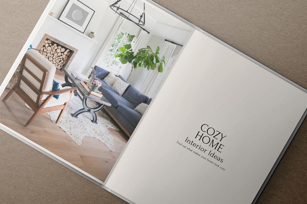 Editable open book mockup design