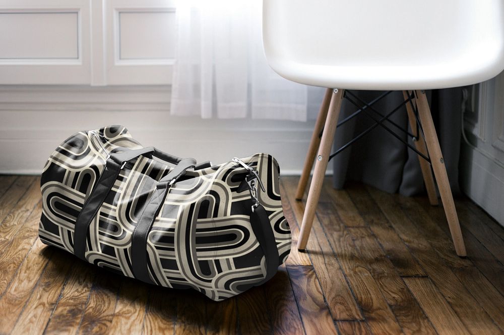 Duffle bag  editable mockup, interior decor