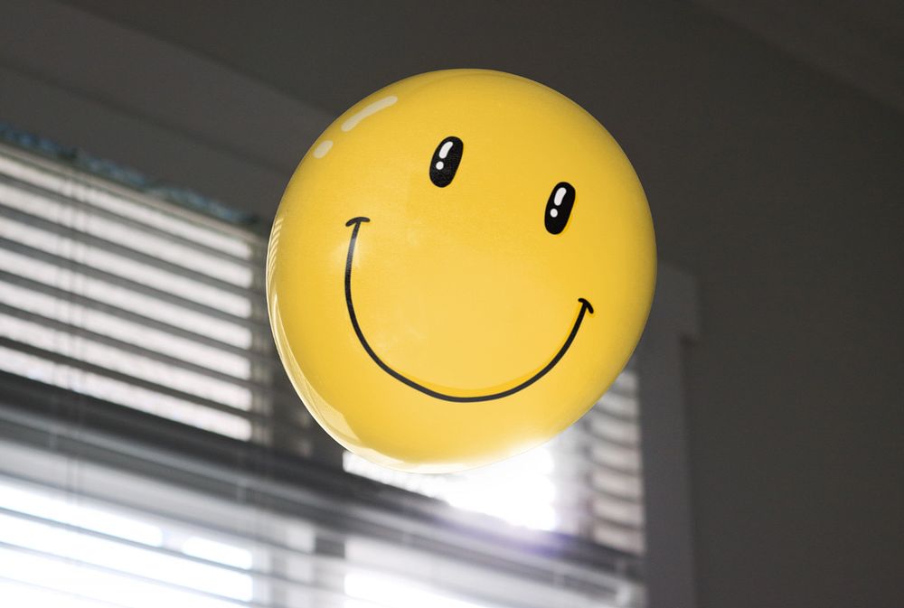 Yellow balloon  editable mockup