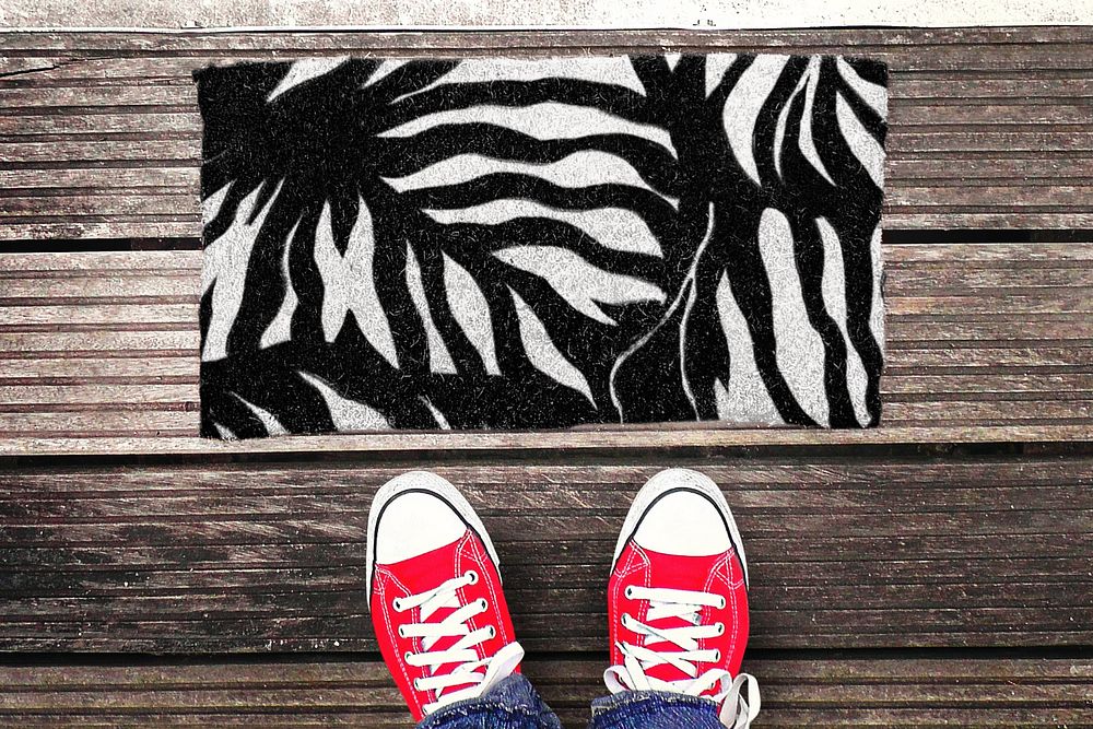 Welcome mat  editable mockup, interior decor