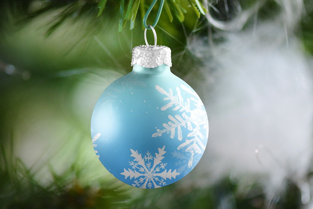 Christmas bauble  editable mockup, festive decor