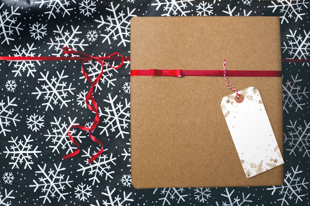 Gift box label  editable mockup