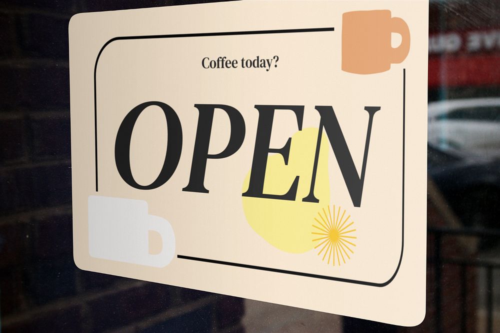 Cafe sign  editable mockup