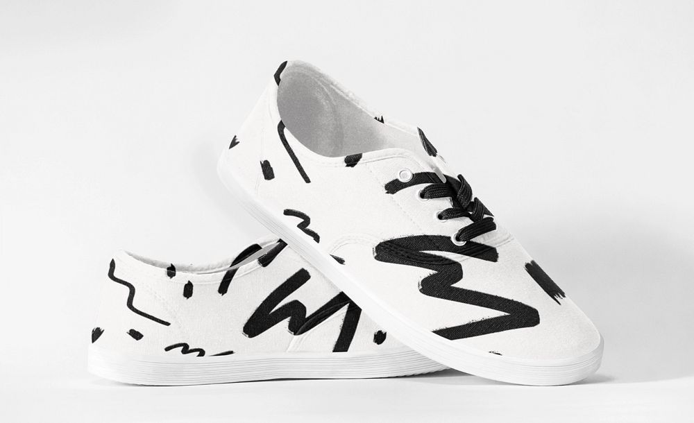 Canvas sneakers  editable mockup, street fashion