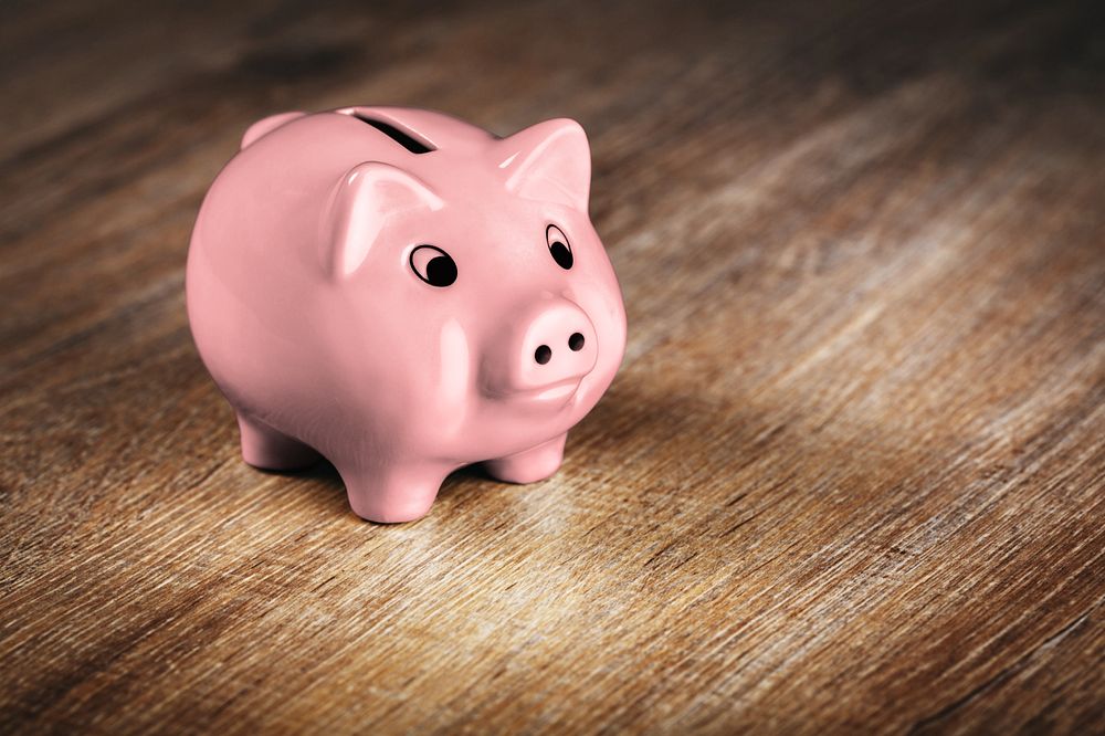 Piggy bank  editable mockup