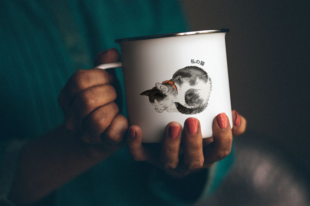 Enamel camping mug  editable mockup