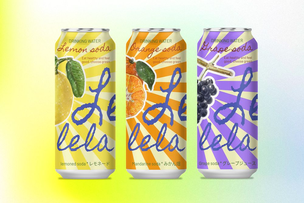 Soda drink can mockup, editable product design