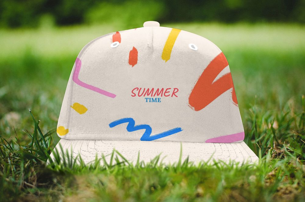 Snapback cap  editable mockup, headwear apparel