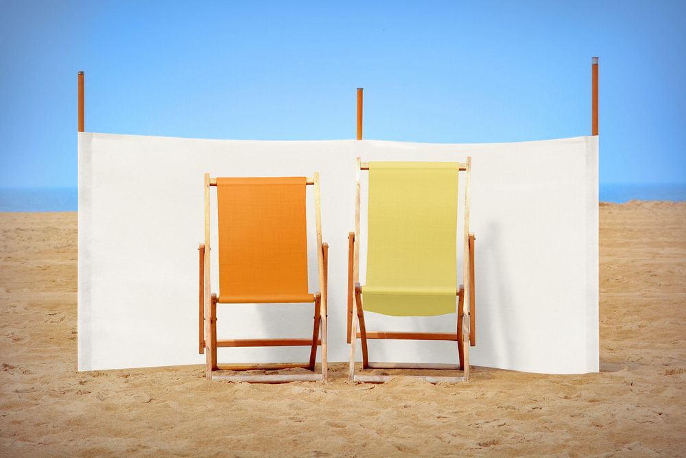 Two beach chairs  editable mockup