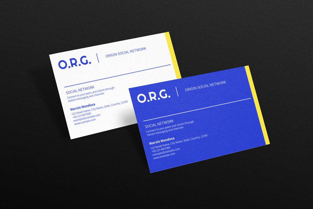 Business card mockup, editable brand identity