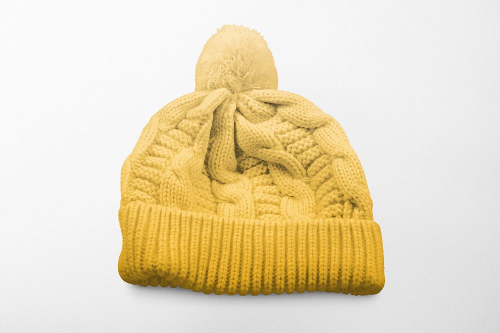 Beanie wool hat  editable mockup, headwear apparel