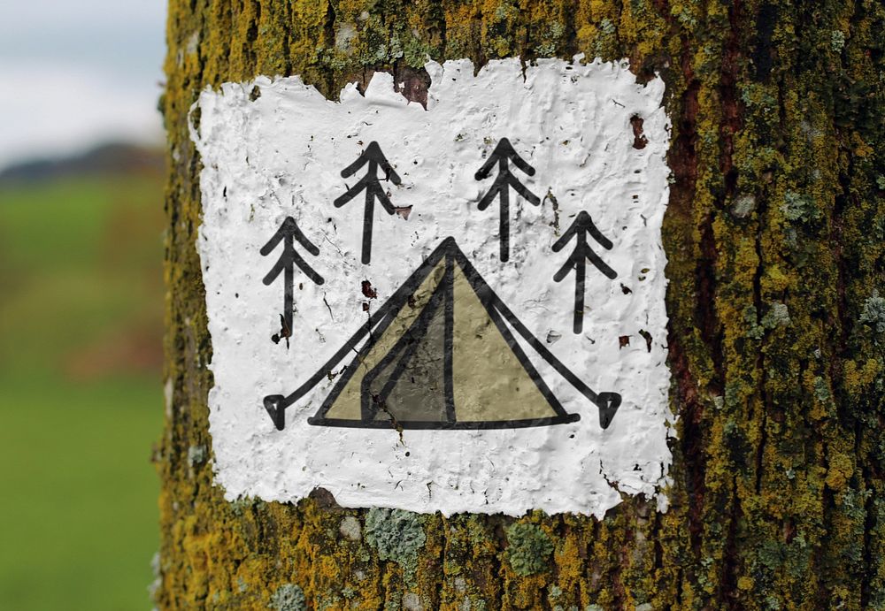 Tree sign  editable mockup