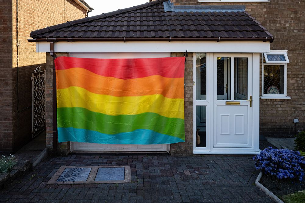 LGBTQ pride flag  editable mockup