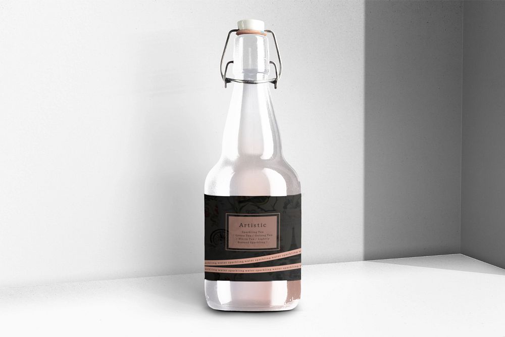 Swing top bottle label  editable mockup