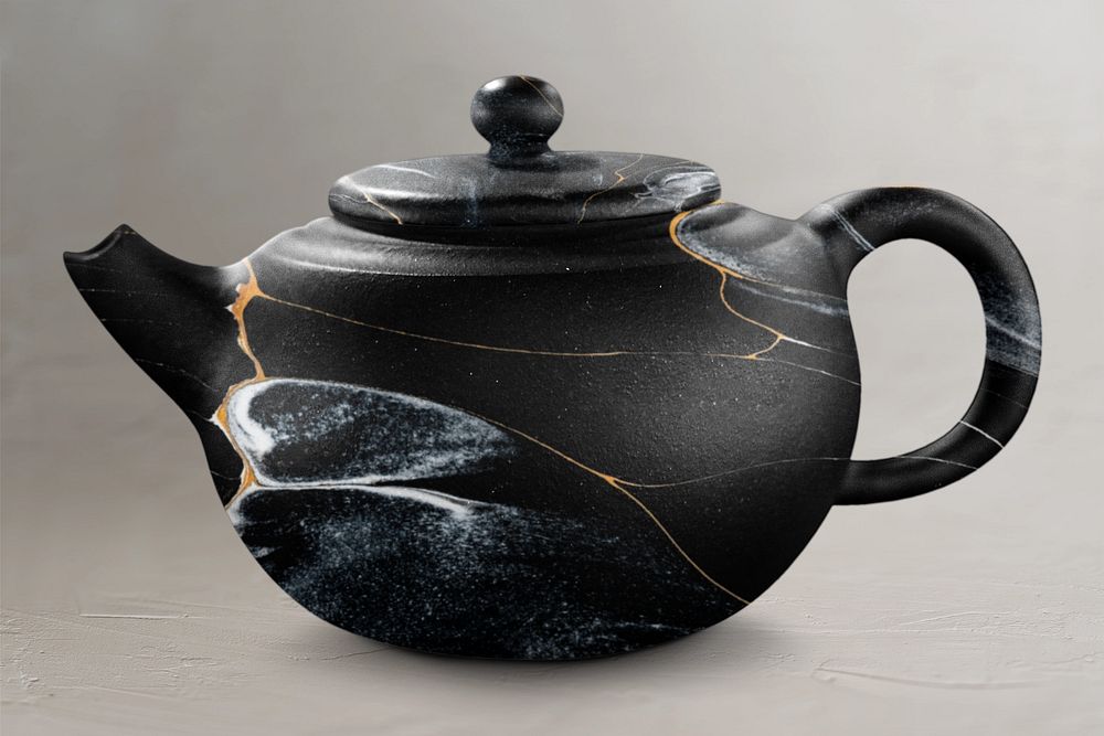 Ceramic kettle  editable mockup